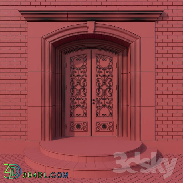 Doors - Steel entrance door with wrought reshetkoy_03
