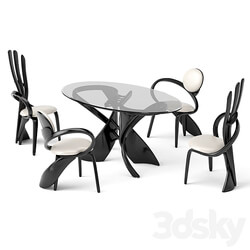 group with table virtuos S OM Table Chair 3D Models 3DSKY 