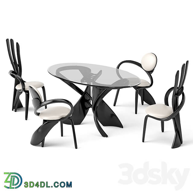 group with table virtuos S OM Table Chair 3D Models 3DSKY