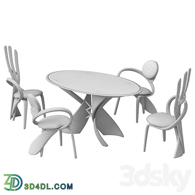 group with table virtuos S OM Table Chair 3D Models 3DSKY