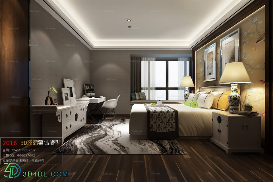 3D66 2016 Chinese Style Bedroom Hotel 1835 C002