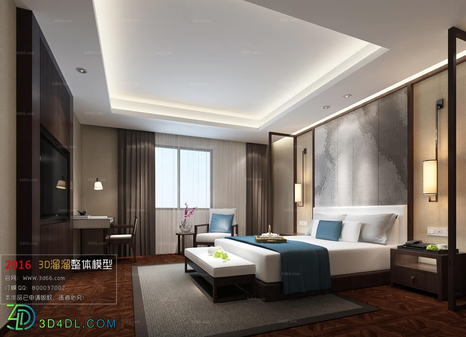 3D66 2016 Chinese Style Bedroom Hotel 1837 C004