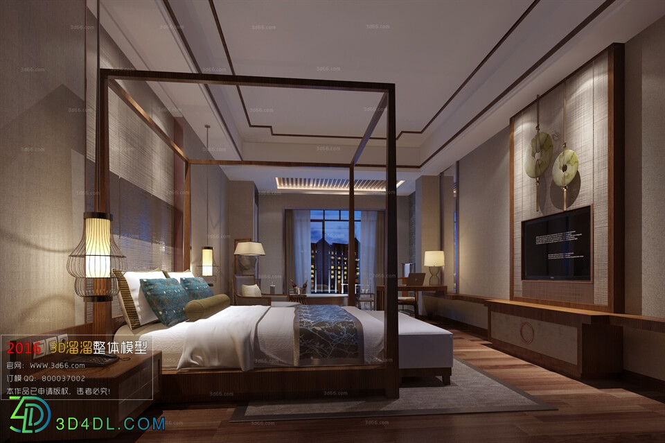 3D66 2016 Chinese Style Bedroom Hotel 1838 C005