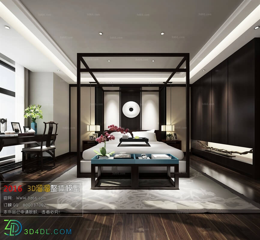 3D66 2016 Chinese Style Bedroom Hotel 1839 C006
