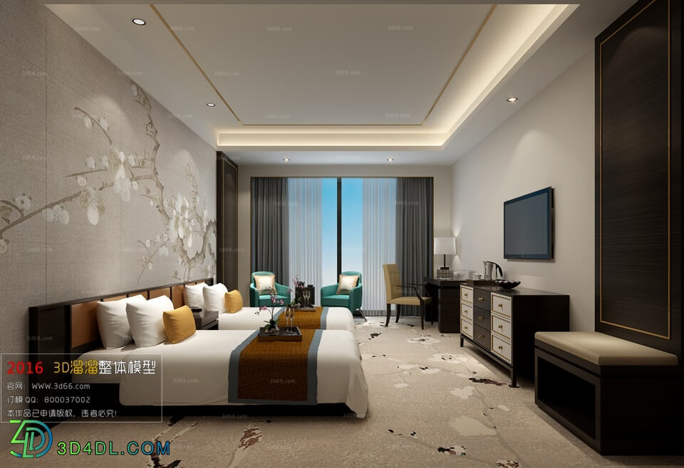 3D66 2016 Chinese Style Bedroom Hotel 1841 C008