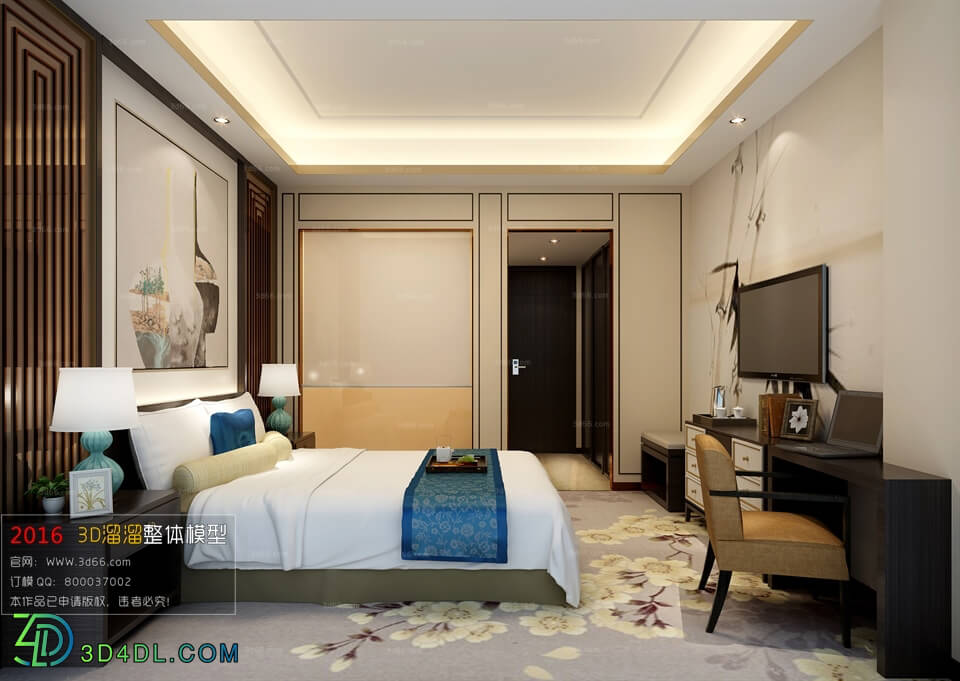 3D66 2016 Chinese Style Bedroom Hotel 1845 C012