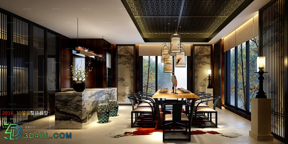 3D66 2016 Chinese Style Dining Room 877 C025