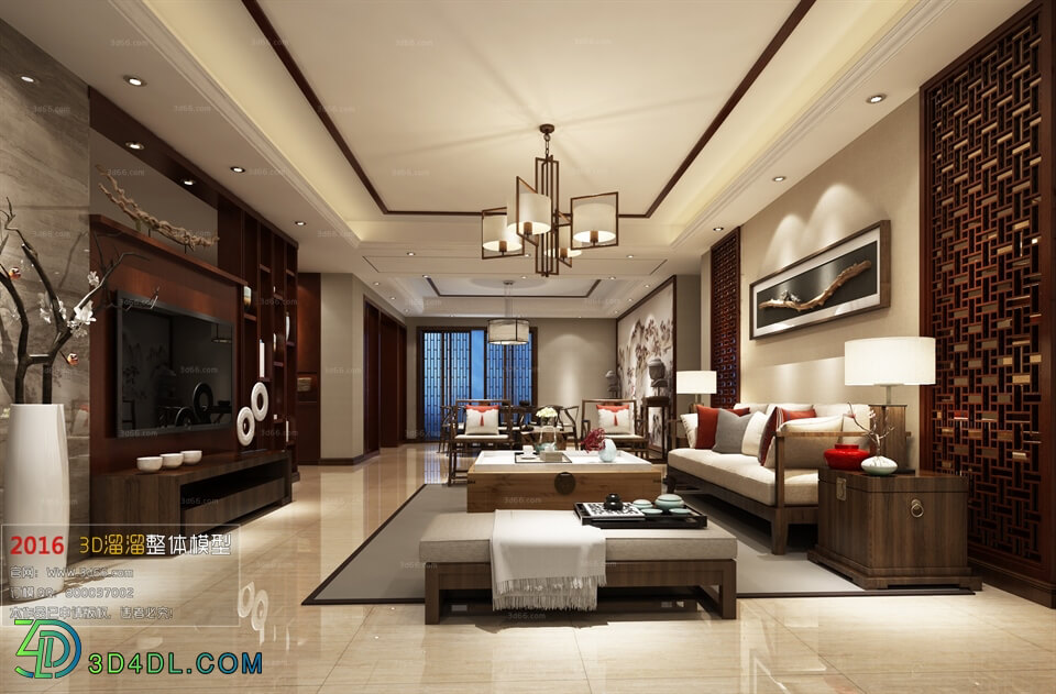 3D66 2016 Chinese Style Living Room Space 570 C033