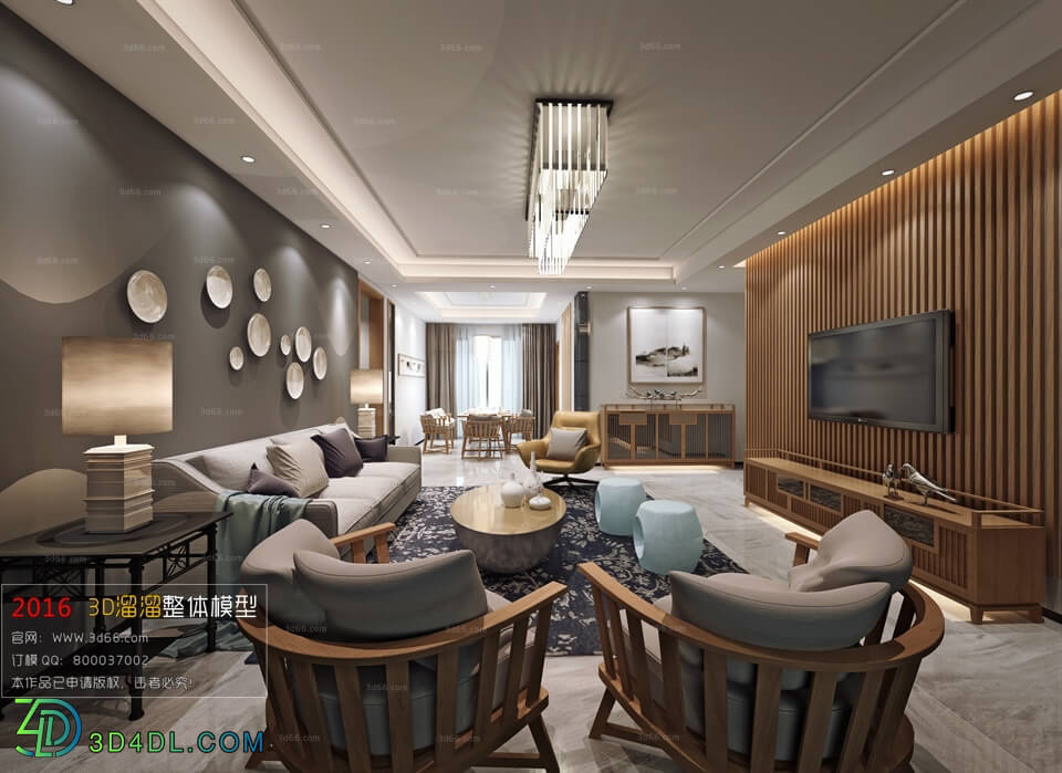 3D66 2016 Chinese Style Living Room Space 571 C034