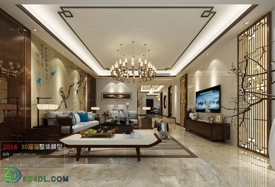 3D66 2016 Chinese Style Living Room Space 574 C037