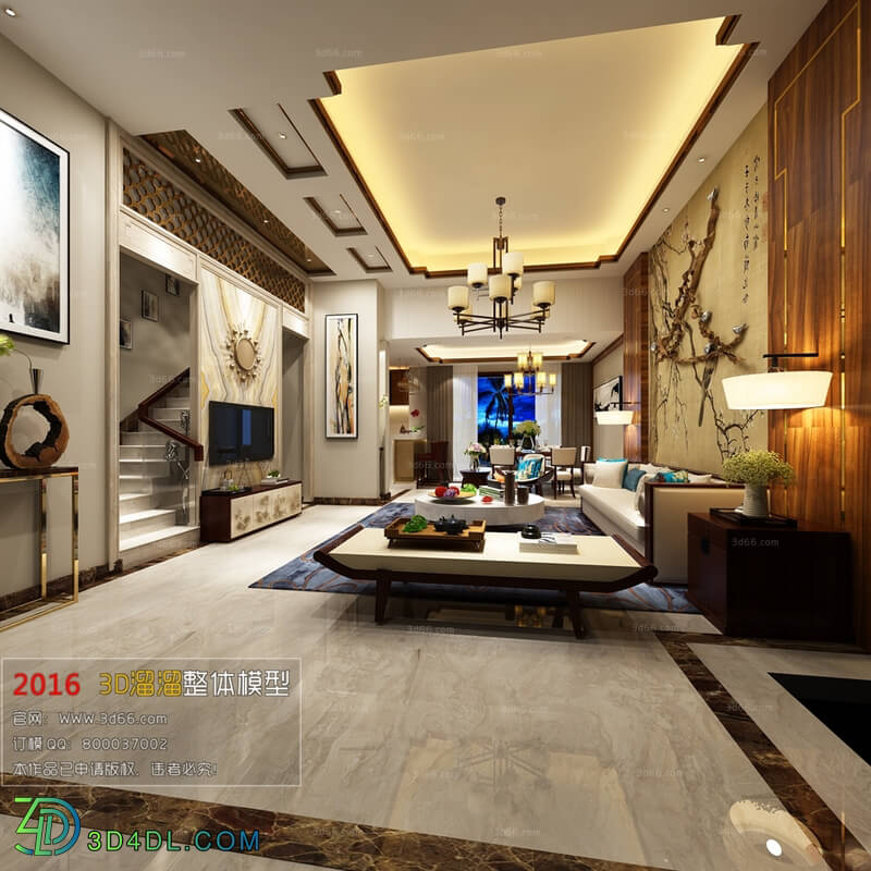 3D66 2016 Chinese Style Living Room Space 582 C045