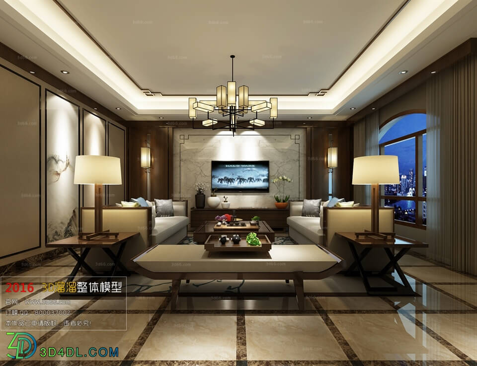 3D66 2016 Chinese Style Living Room Space 592 C055