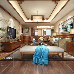 3D66 2016 Chinese Style Living Room Space 594 C057 