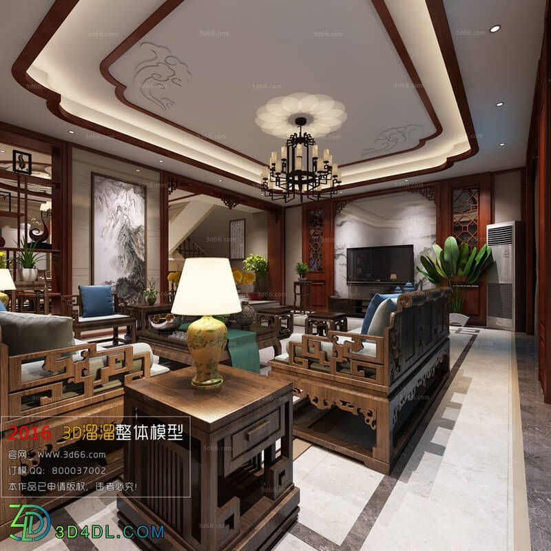 3D66 2016 Chinese Style Living Room Space 604 C067