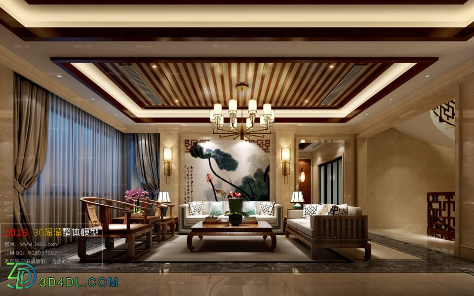 3D66 2016 Chinese Style Living Room Space 610 C073