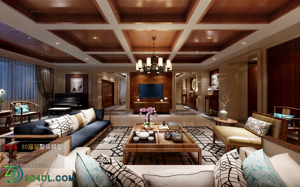 3D66 2016 Chinese Style Living Room Space 612 C075