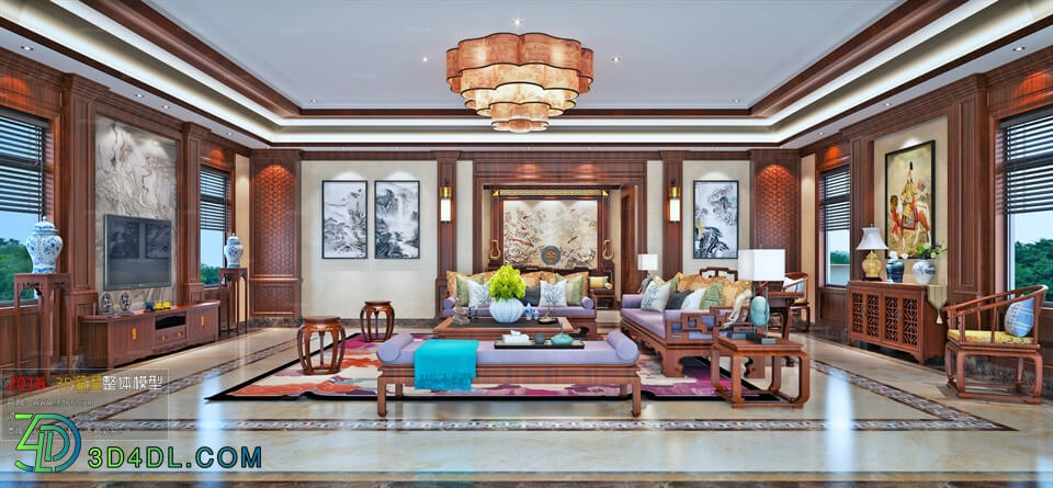 3D66 2016 Chinese Style Living Room Space 615 C078