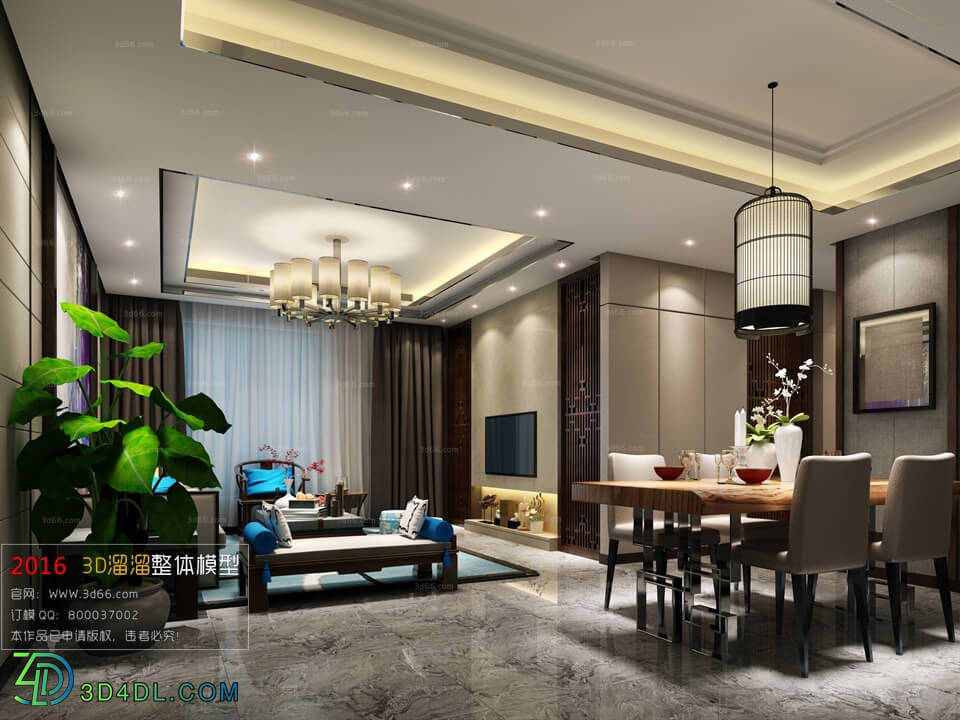 3D66 2016 Chinese Style Living Room Space 620 C083