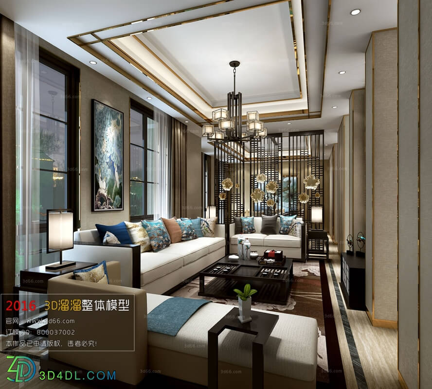 3D66 2016 Chinese Style Living Room Space 623 C086