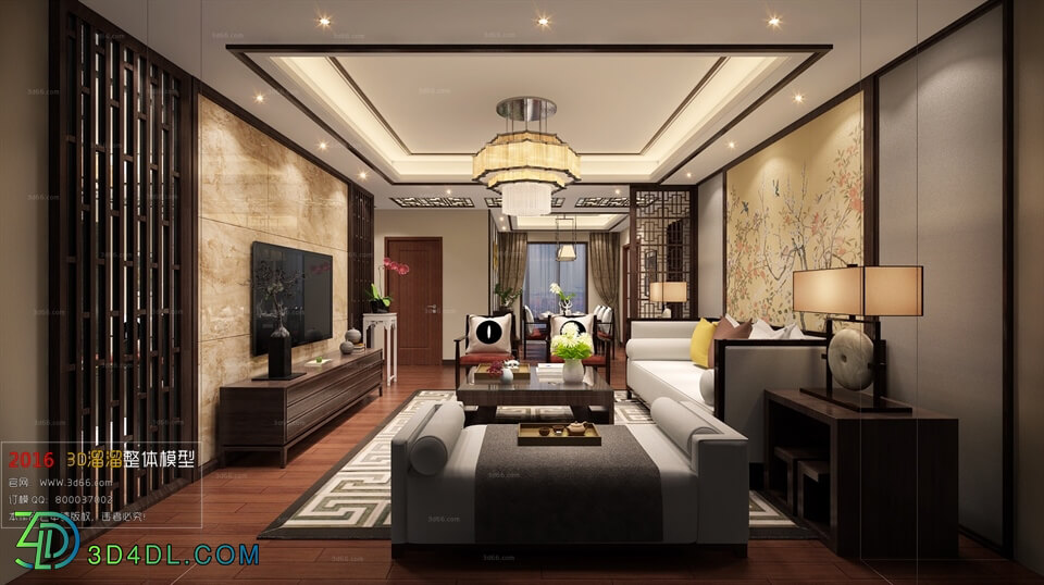 3D66 2016 Chinese Style Living Room Space 624 C087