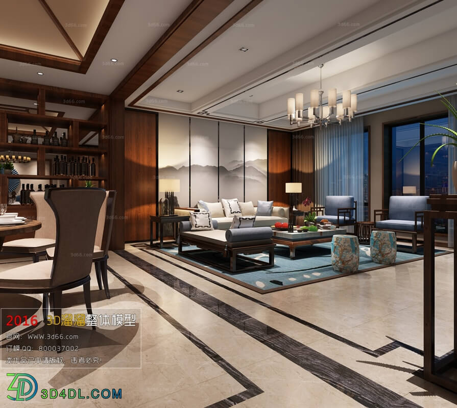 3D66 2016 Chinese Style Living Room Space 633 C096