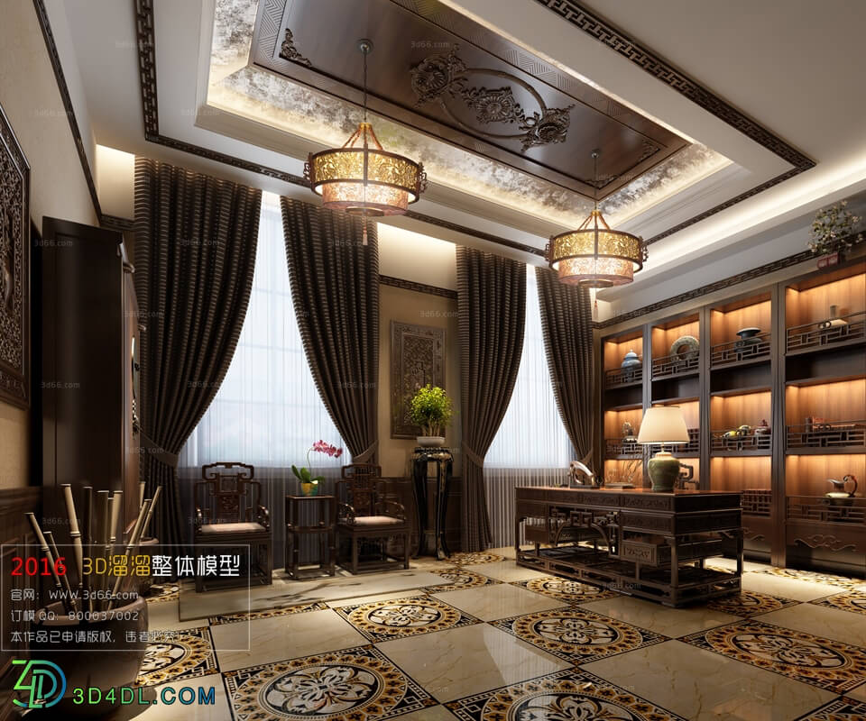 3D66 2016 Chinese Style Study Room 1222 C006