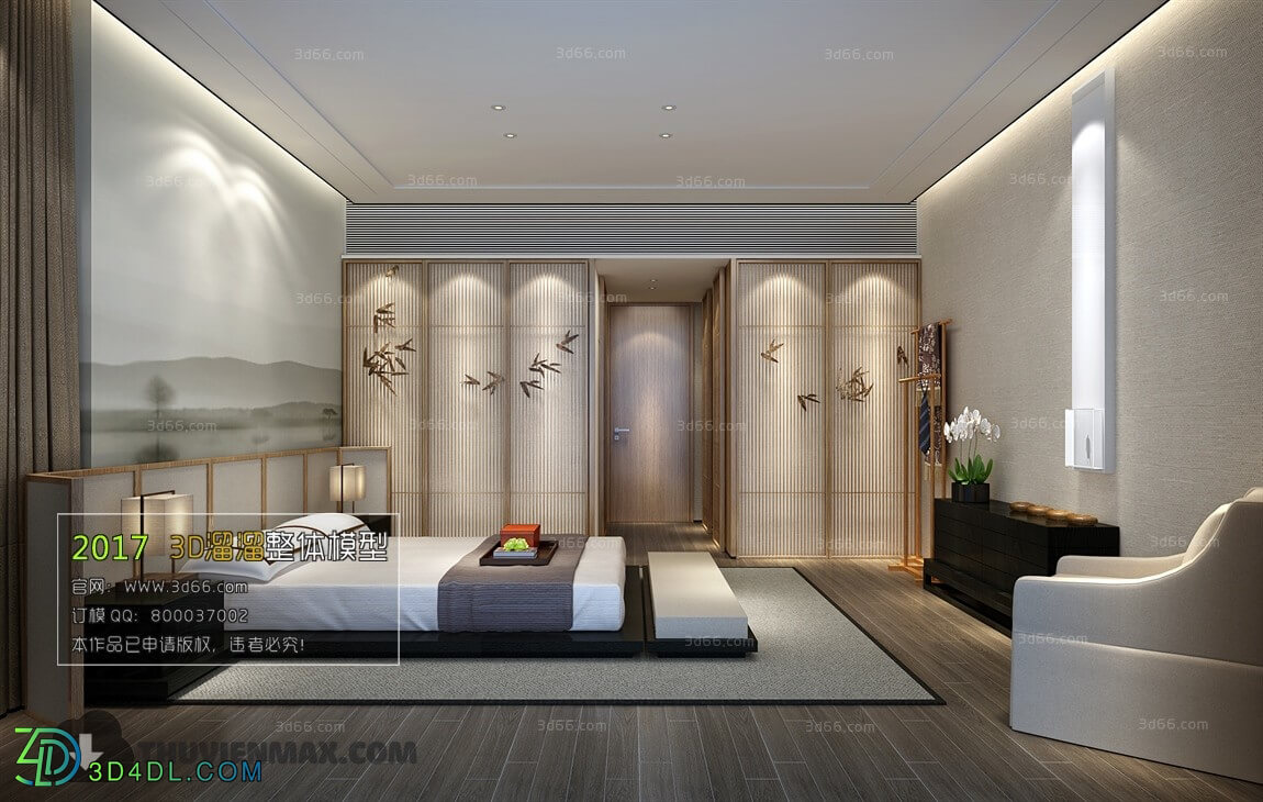 3D66 2017 Chinese Style Bedroom Hotel 3574 030