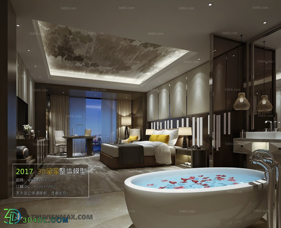 3D66 2017 Chinese Style Bedroom Hotel 3577 033