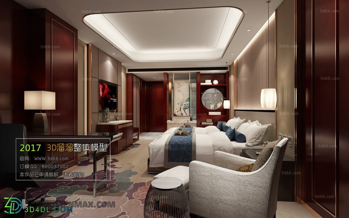 3D66 2017 Chinese Style Bedroom Hotel 3581 037