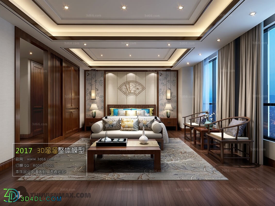 3D66 2017 Chinese Style Bedroom Hotel 3586 042