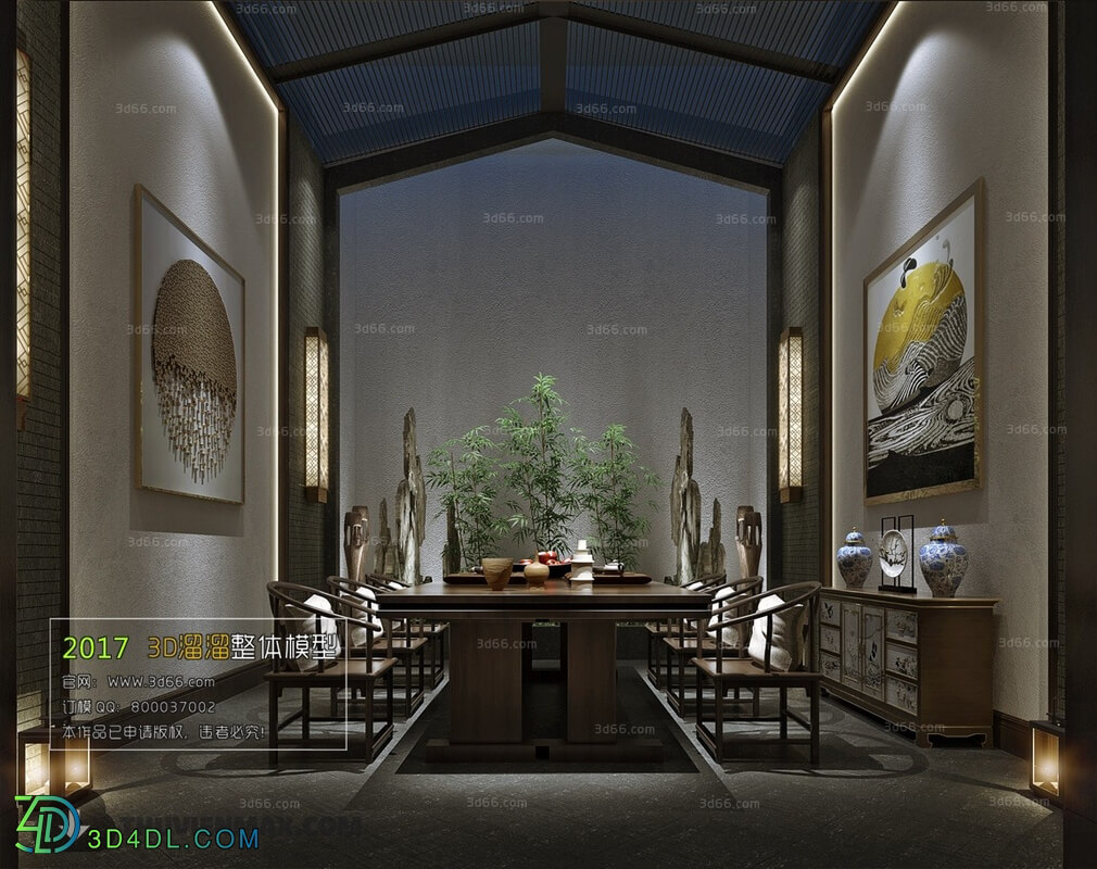 3D66 2017 Chinese Style Hotel Dining Room 3636 014