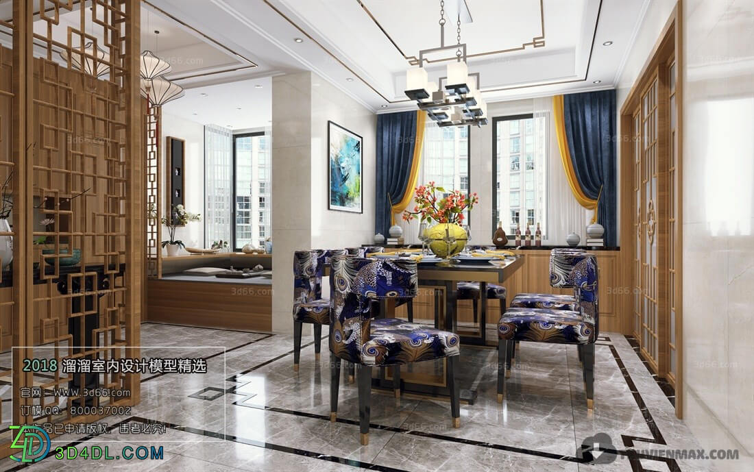 3D66 2018 Chinese Style Kitchen dining Room 25819 C008