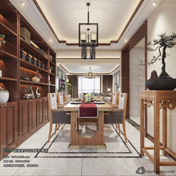 3D66 2018 Chinese Style Kitchen dining Room 25824 C013 