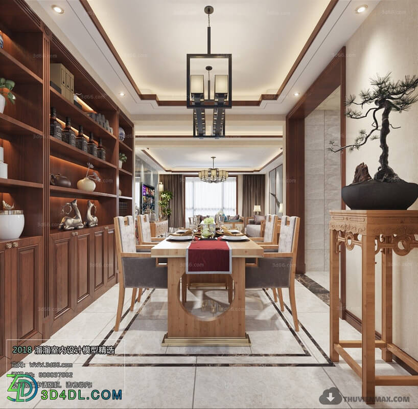 3D66 2018 Chinese Style Kitchen dining Room 25824 C013