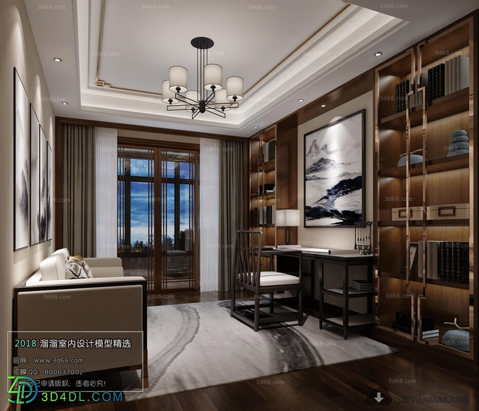 3D66 2018 Chinese Style Study Room 26149 C001