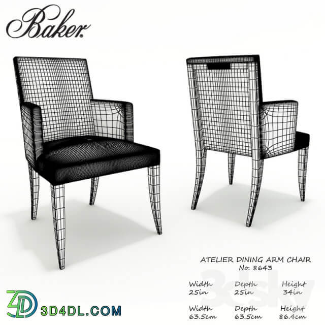 Baker Atelier dining arm chair No.8643