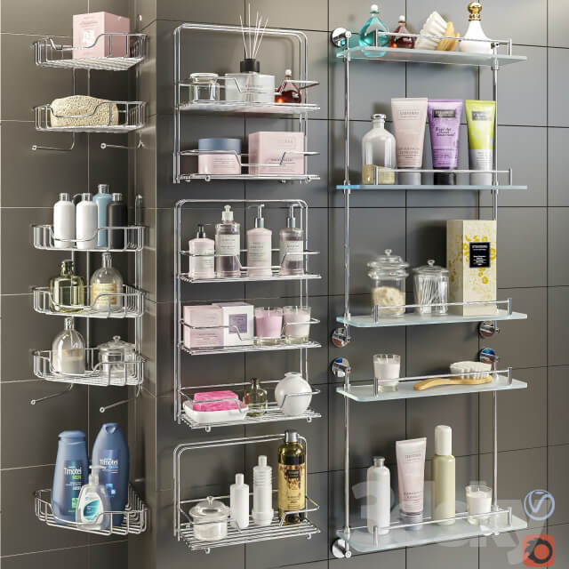 Accessories and cosmetics for the bath Axentia shelves Bemeta set 1