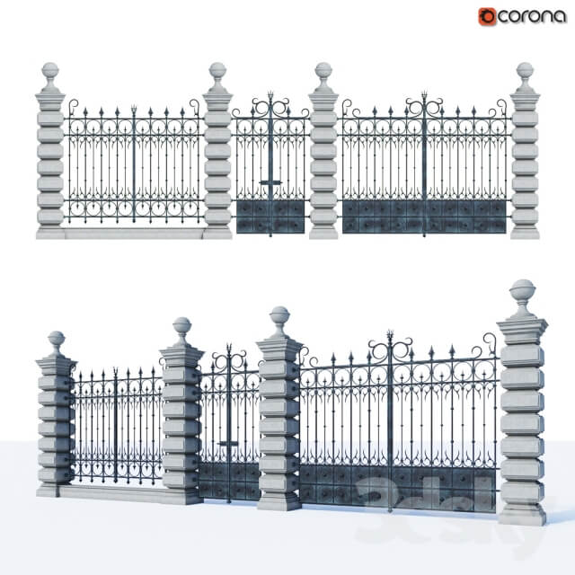 wrought fence 3D Models