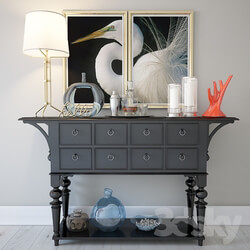 Sideboard Chest of drawer Decorative set 01 