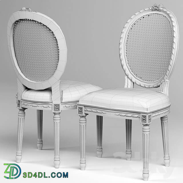 Eloquence Louis Cane Dining Chair in Antique White