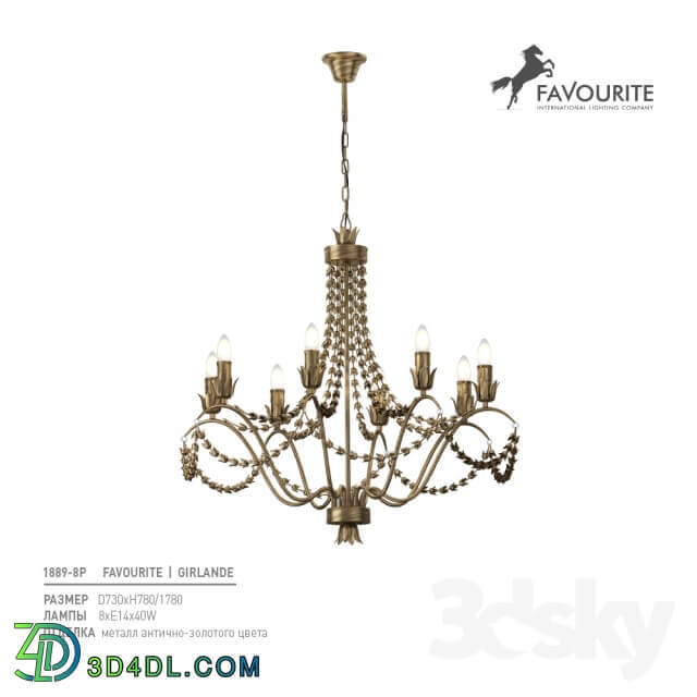 Favourite 1889 8P Pendant light 3D Models