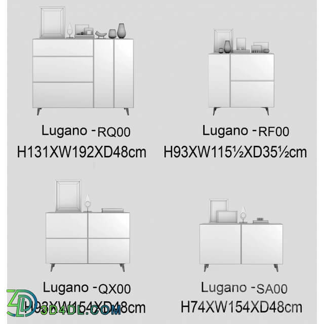 Sideboard Chest of drawer BoConcept Lugano system set 2