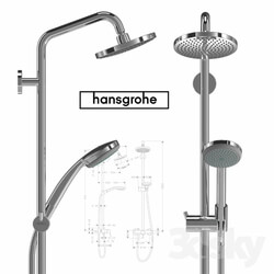 Faucet Hansgrohe Croma 100 1jet Showerpipe 