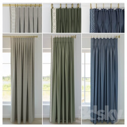 Set of curtains with decorative trim 