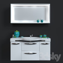 I washbasin with mirror decorative set 
