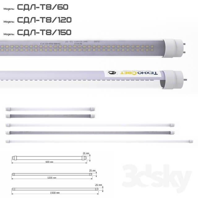 LED lamps with T8 SDL G13 socket