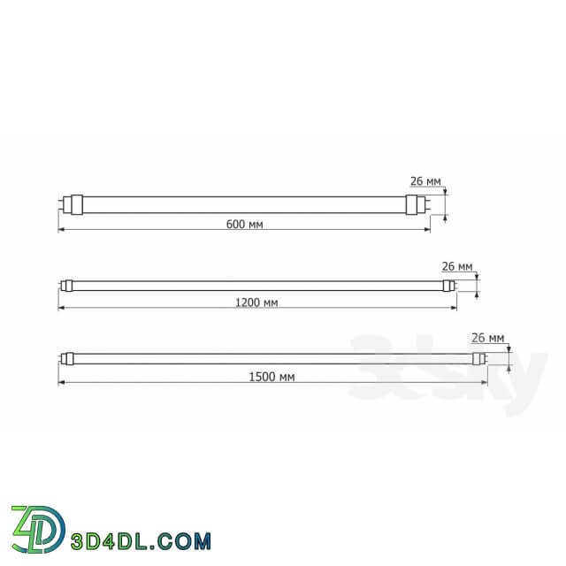 LED lamps with T8 SDL G13 socket