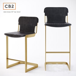 CB2 Rake Brass bar stool 
