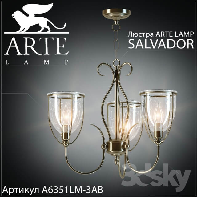 Chandelier Arte Lamp Salvador A6351LM 3AB