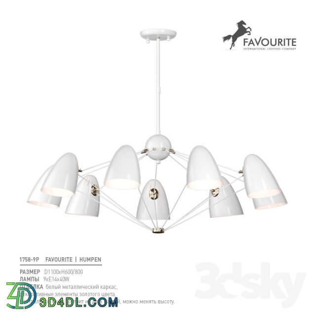 Favorite 1758 9P Pendant light 3D Models